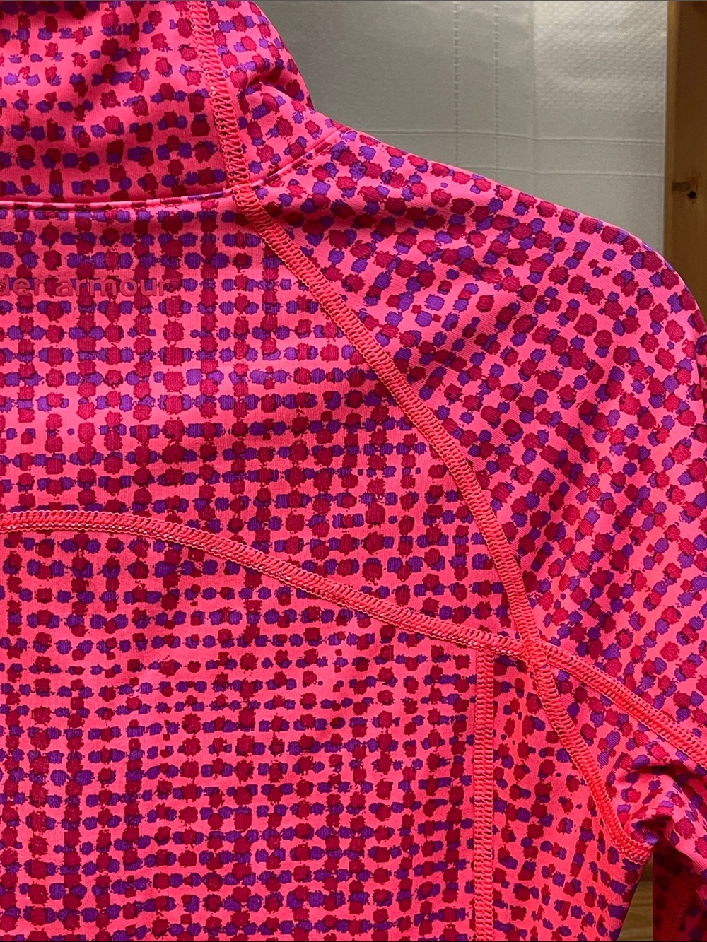 Under Armour Pink Patterned Quarter-Zip Performance Top - Picture 13 of 16
